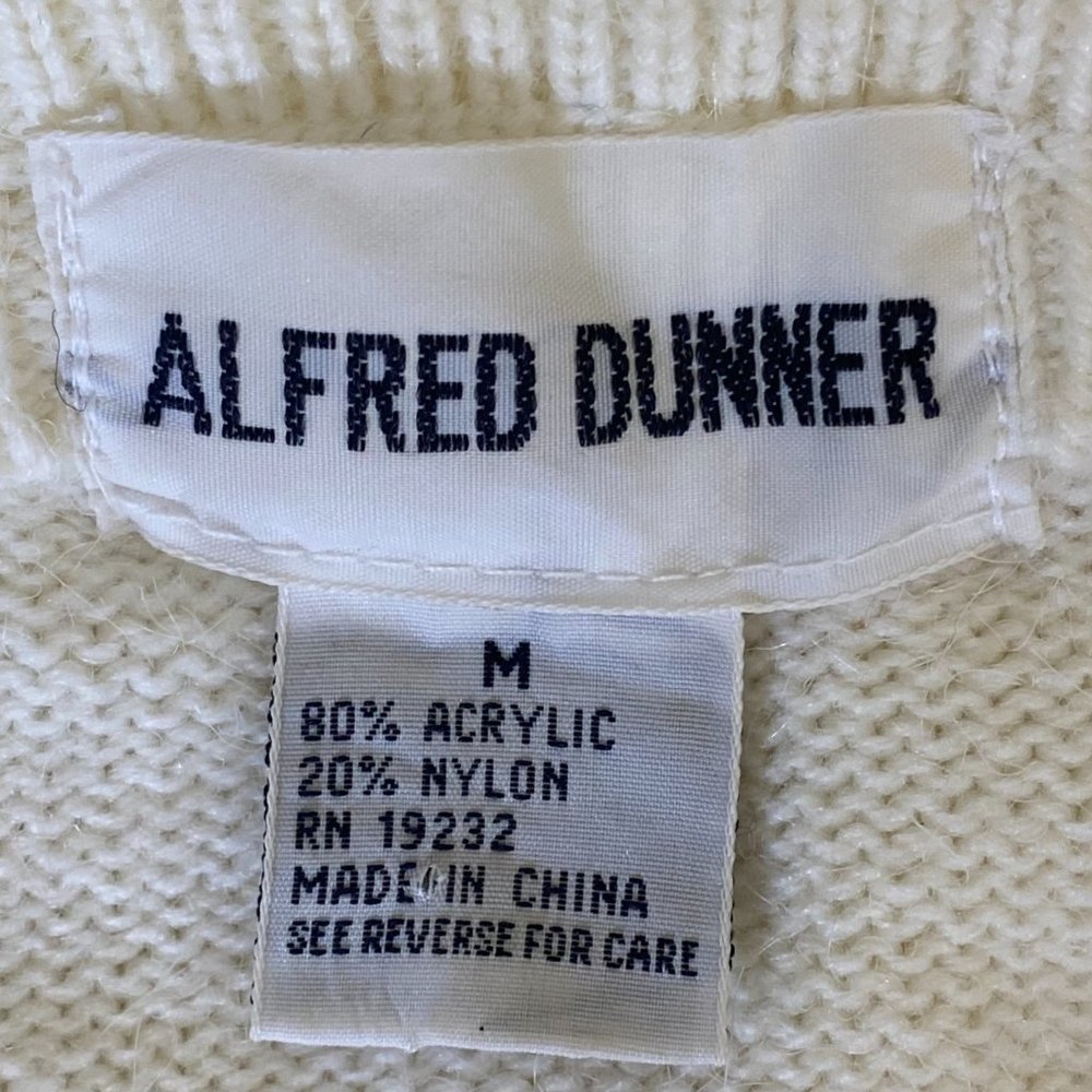 Alfred Dunner Womens Long Sleeve Cream Embellished Cardigan Sweater Size M - Picture 7 of 9